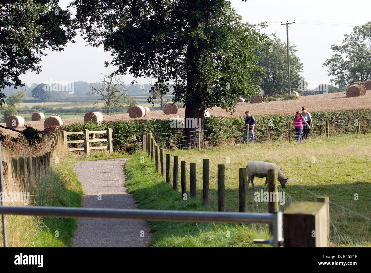 Il sentiero nella battaglia di Bosworth sito, Leicestershire, England, Regno Unito Foto Stock