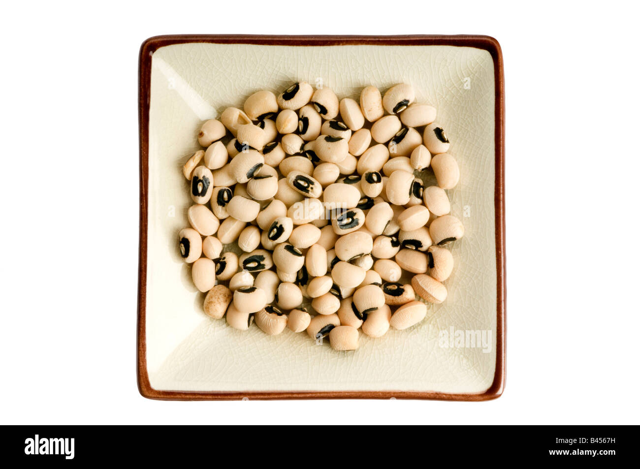 Singola piastra di black eyed peas Foto Stock