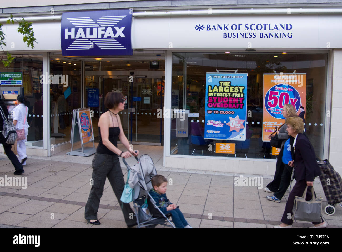 Halifax,Bank of Scotland di Norwich, Norfolk, Regno Unito Foto Stock