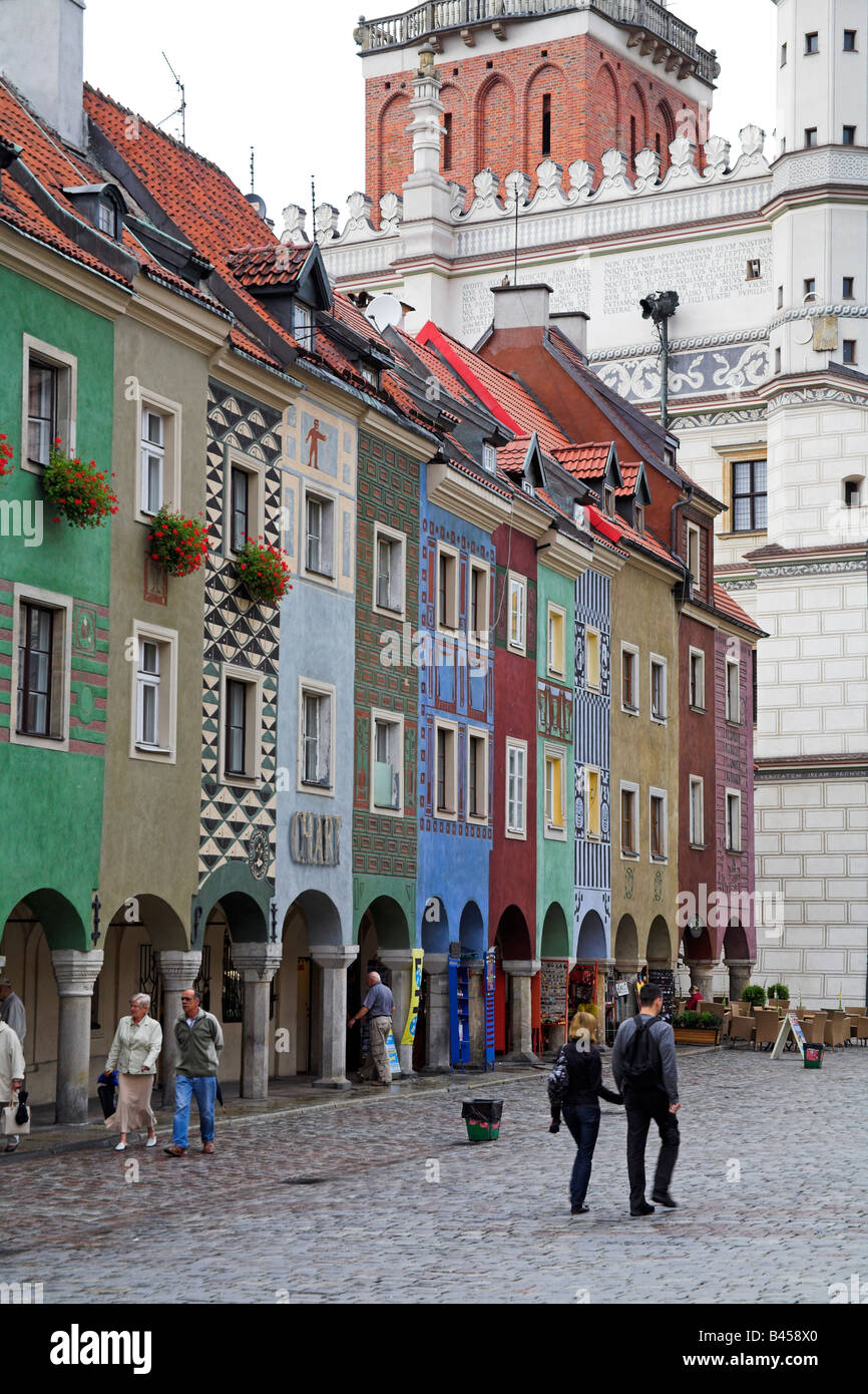 La stellata Piazza Rynek a Poznan, Polonia Foto Stock