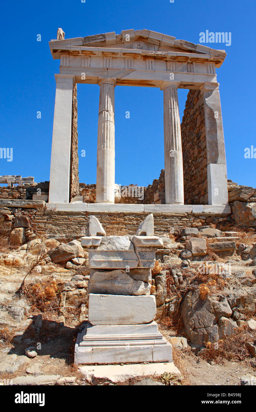 Il Tempio di Iside Delos cicladi grecia Foto Stock