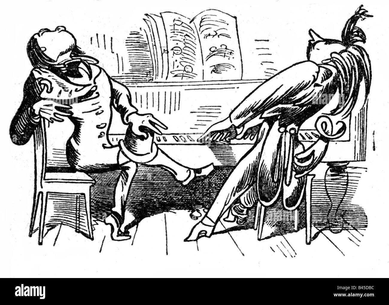 Busch, Wilhelm, 15.4.1832 - 9.1.1908, pittore tedesco e cassetto, lavoro, sequenza, tempi al piano forte, Foto 8: Maestoso, artista del diritto d'autore non deve essere cancellata Foto Stock