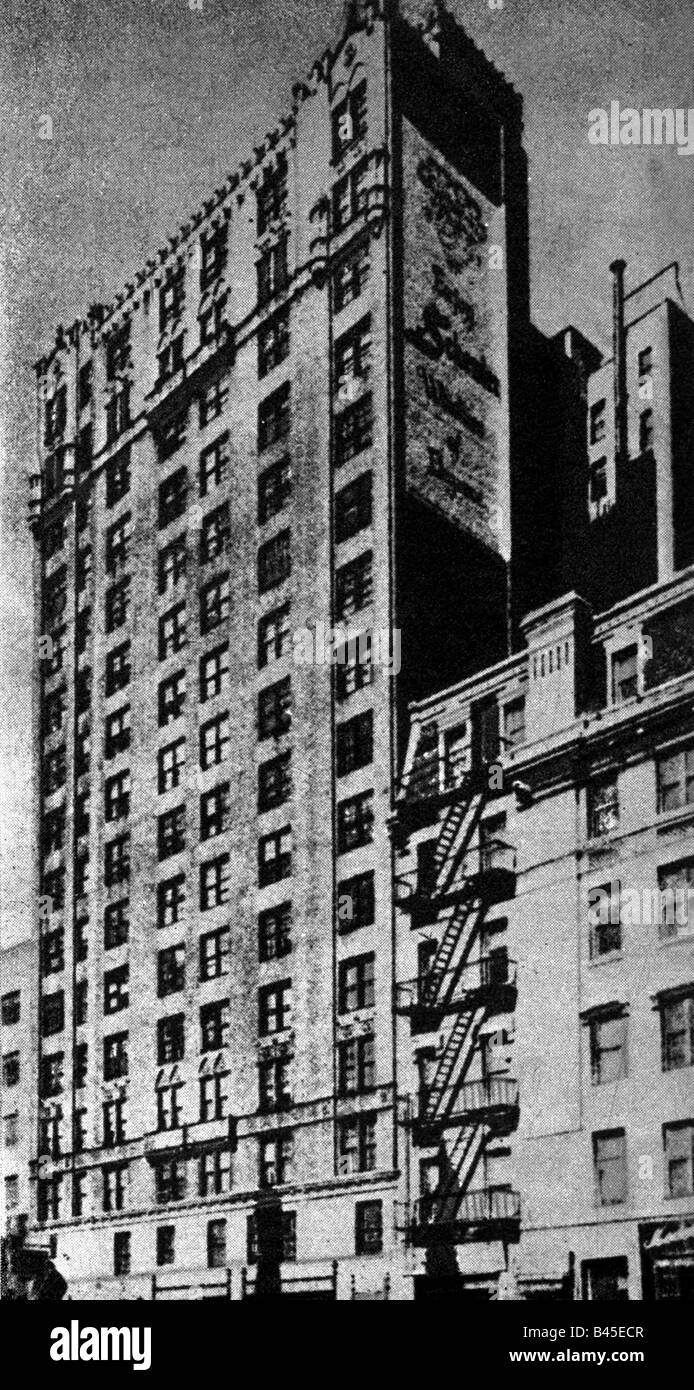 Bartok, Bela 25.3.1881 - 26.9.1945, compositore ungherese, immagine della casa dove era il suo ultimo appartamento a New York, 1940s, Foto Stock