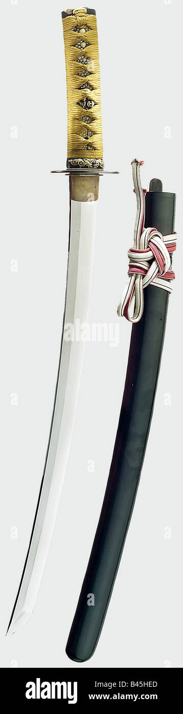 Armi / armi, Giappone, spade, spada Samurai, Wakizashi, circa 1600, firmato da Hizen Kuni Ju Nin Tada Yoshi, Foto Stock