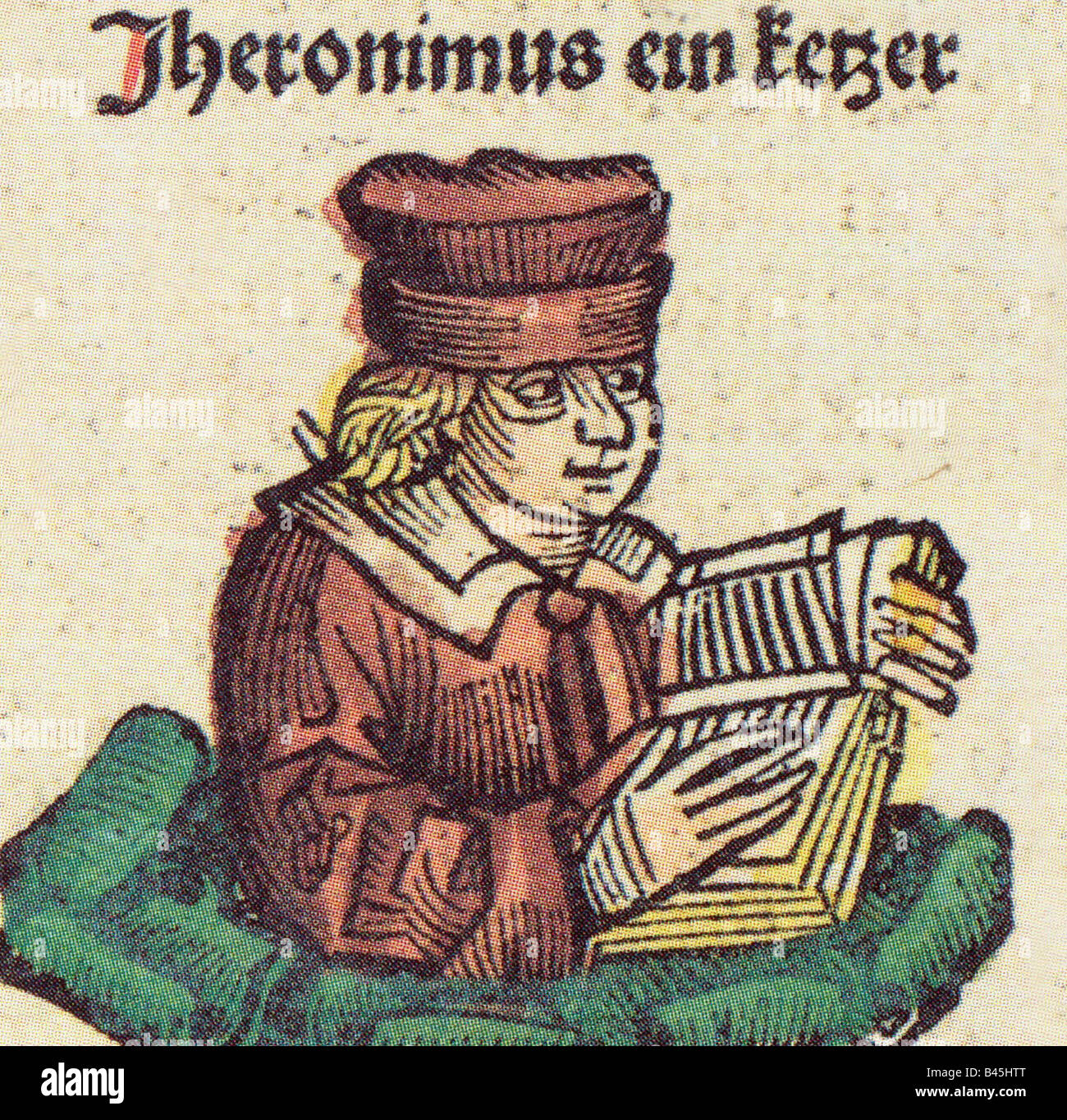Girolamo di Praga, 1365 - 30.5.1416, teologo ceco, ritratto, , artista del diritto d'autore non deve essere cancellata Foto Stock