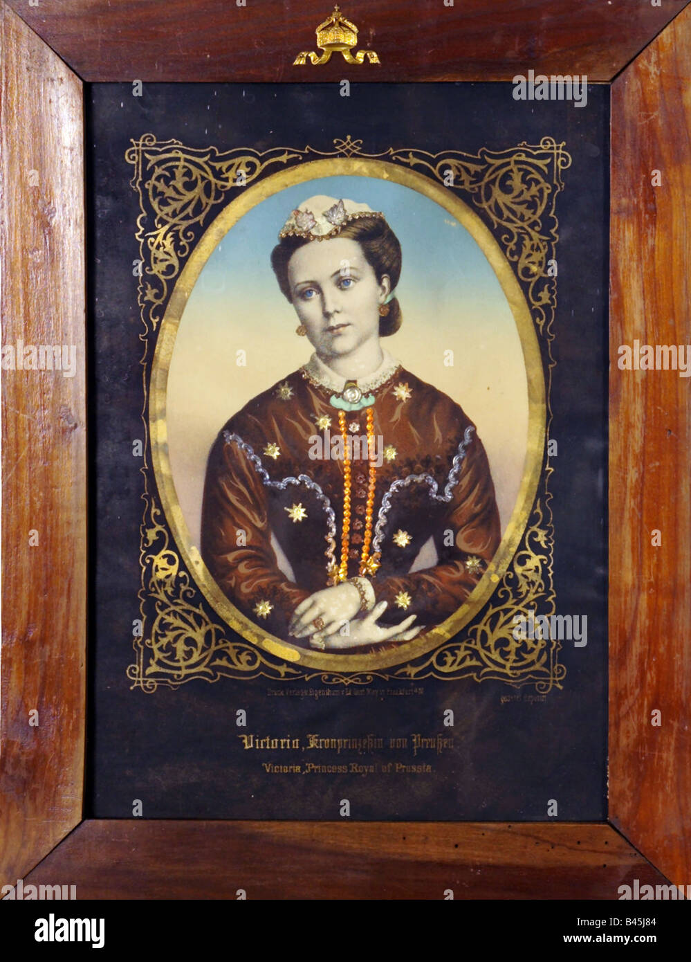 Victoria Adelaide, 21.11.1840 - 5.8. 1901, Empress consort 9.3.1888 - 15.6.1888, ritratto, incisione, pubblicato da Eduard Gustav May, Francoforte, 1871, , Foto Stock