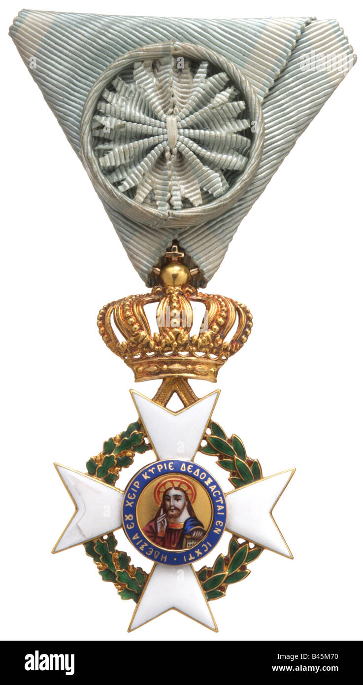 Decorazioni, Grecia, Ordine del Redentore, istituito 1829, croce knightœs, classe 1st, 2nd modello, 1863 - 1824, Gesù Cristo, , Foto Stock