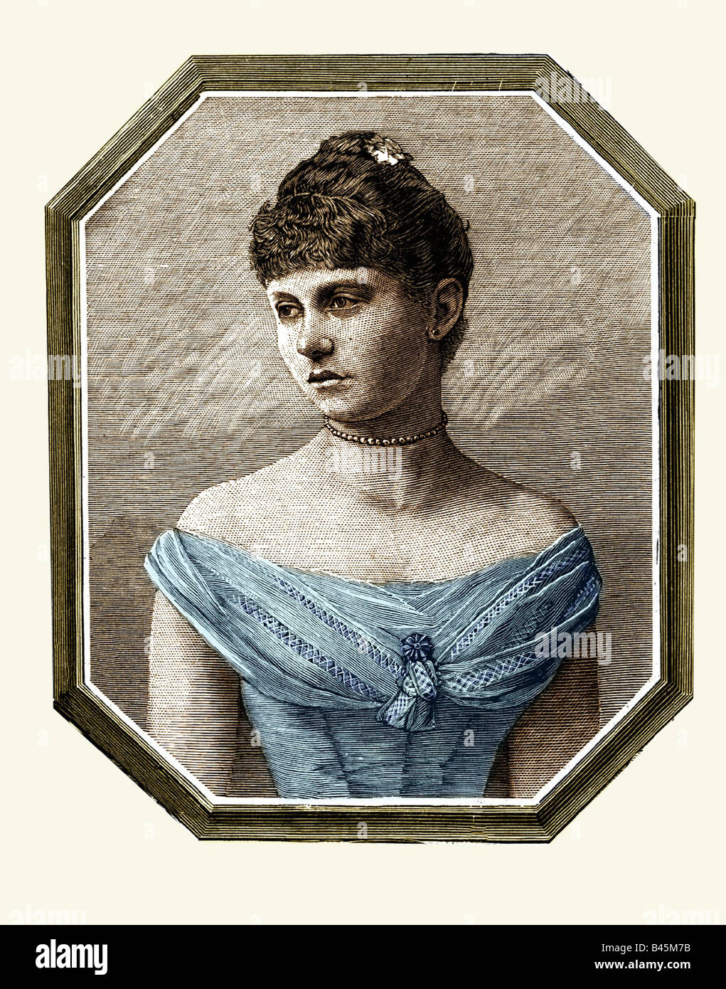 Sophie, 14.7.1870 - 13.1.1932, Regina Consort di Grecia 18.3.1913 - 15.6.1917 e 15.12.1920 - 27.9.1922, ritratto, incisione, 1888, , Foto Stock