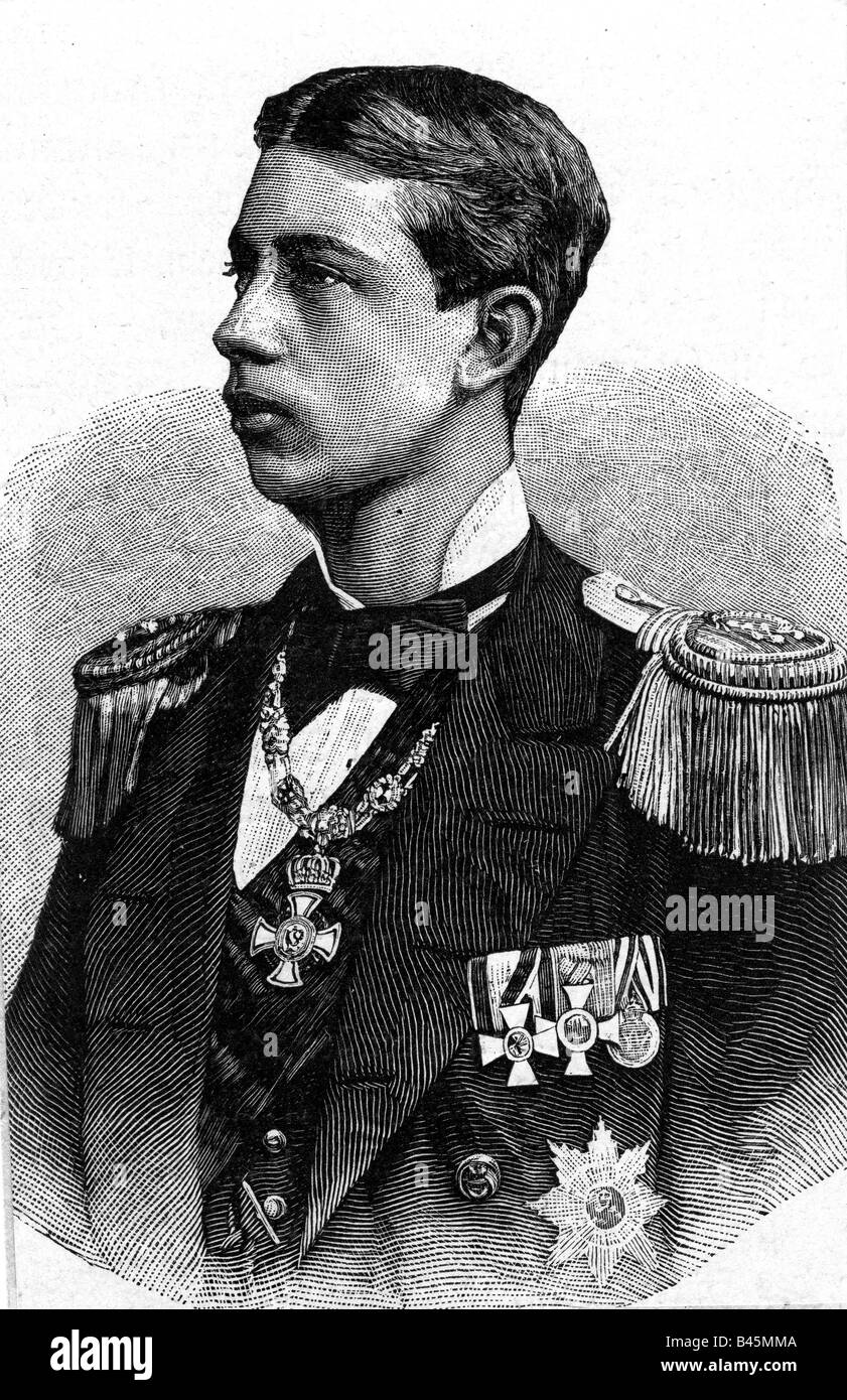 Heinrich, 14.8.1862 - 20.3.1929, Principe di Prussia, ammiraglio tedesco, ritratto, incisione, circa 1880, Hohenzollern, Marina Imperiale, Germania, 19th secolo, Enrico, , Foto Stock