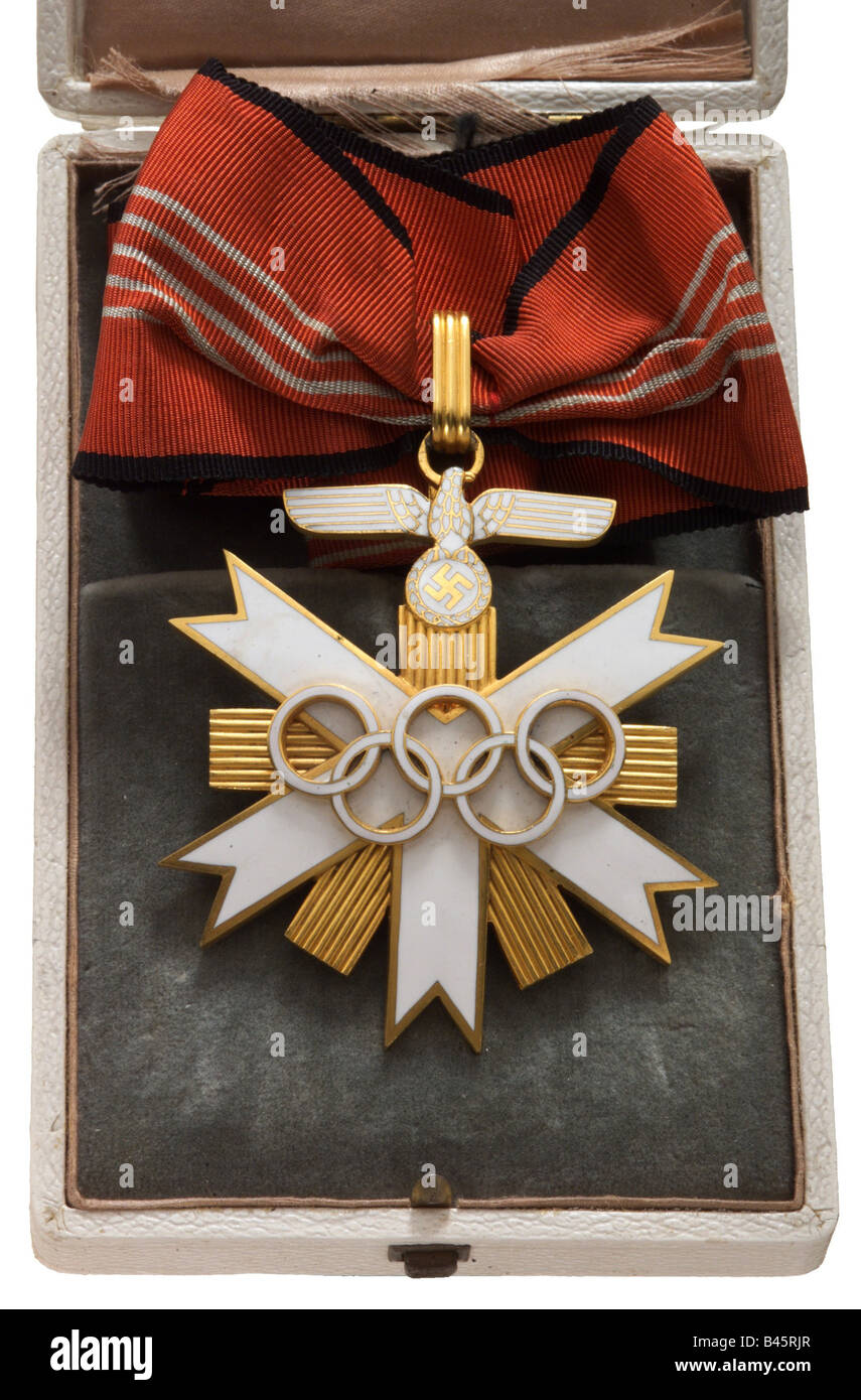 Decorazioni, Germania nazista, medaglia d'Onore olimpica, 1936, Giochi olimpici, NSDAP, nazista, nazismo, Terzo Reich, , Foto Stock