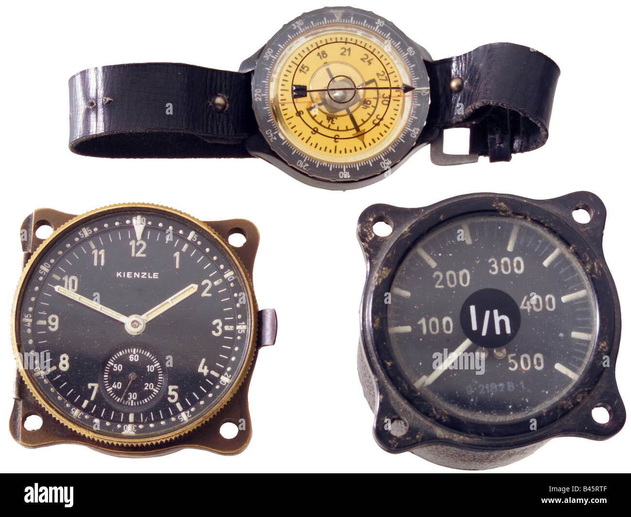 Evento, Seconda guerra mondiale/seconda guerra mondiale, guerra aerea,  attrezzatura, Germania, orologio, indicatore di consumo di carburante e  bussola da polso, 1939 - 1945, Luftwaffe, Air Force, orologi, technics,  20th secolo Foto stock - Alamy