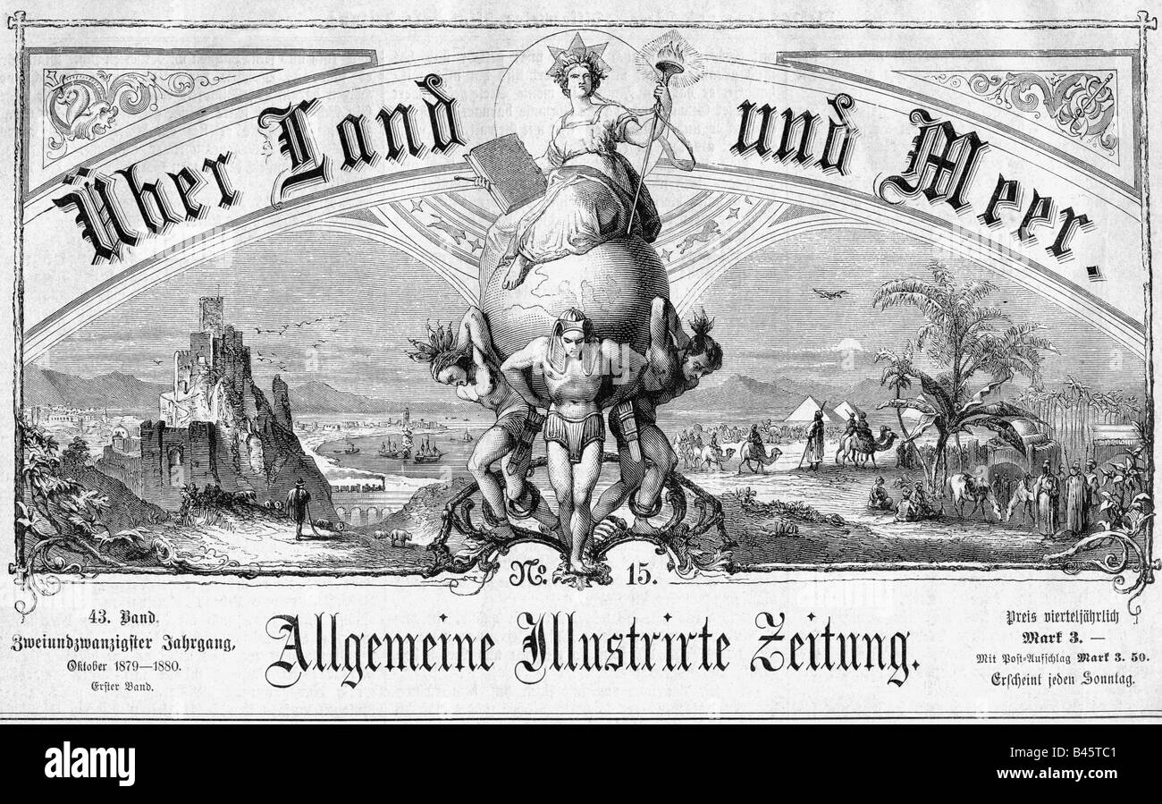 Stampa / media, riviste / magzines, 'Ueber Land und Meer', n° 15, volume 22nd, 1879, coperchio testa, , Foto Stock