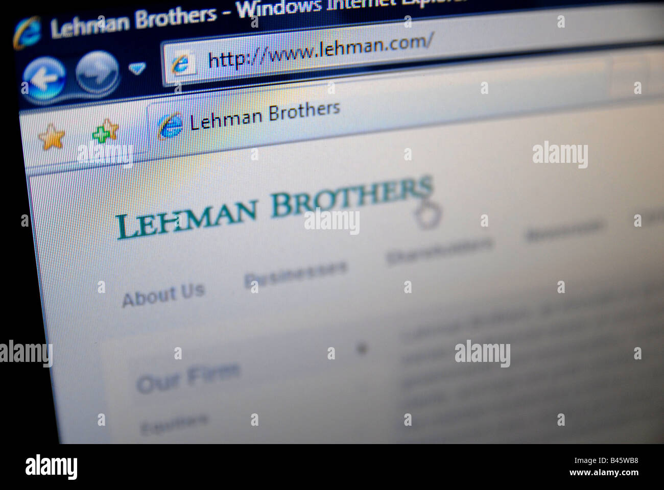 Lehman brothers sito web Foto Stock