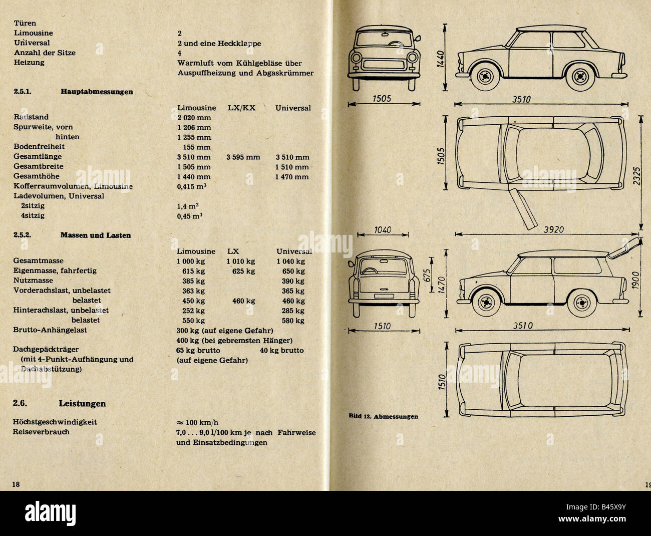 Trabant 601 manuale di istruzioni 1982 MANUALE MANUALE bordo libro DDR BA