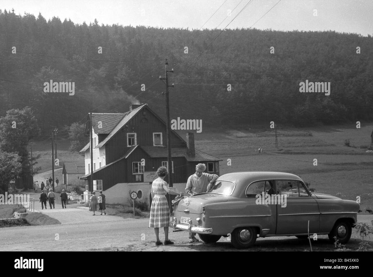 Turismo, turisti, Berliner nei Monti Ore, agosto 1959, Foto Stock