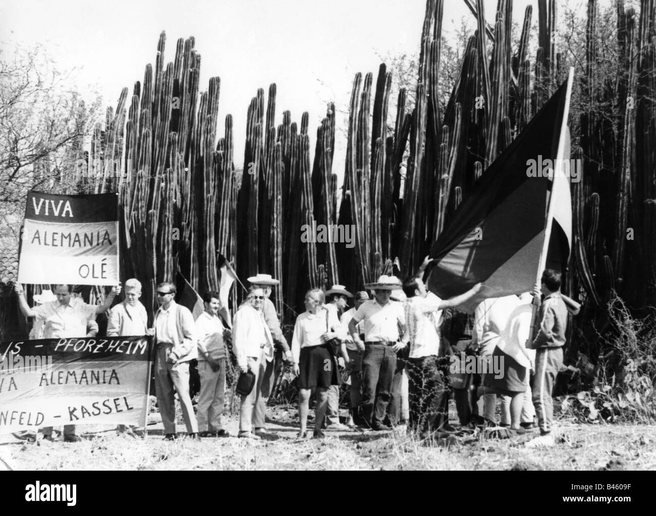 Sport, calcio, Campionato del mondo Messico 1970, tifosi tedeschi, giugno 1970, Foto Stock