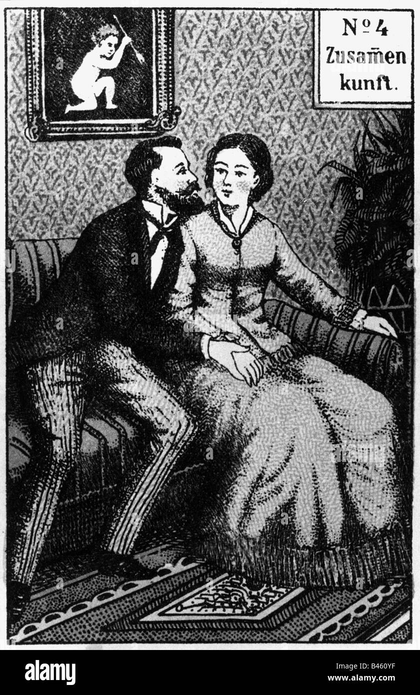 Superstizione, fortune dire, cartomanzia, carta, numero 4, Foto Stock