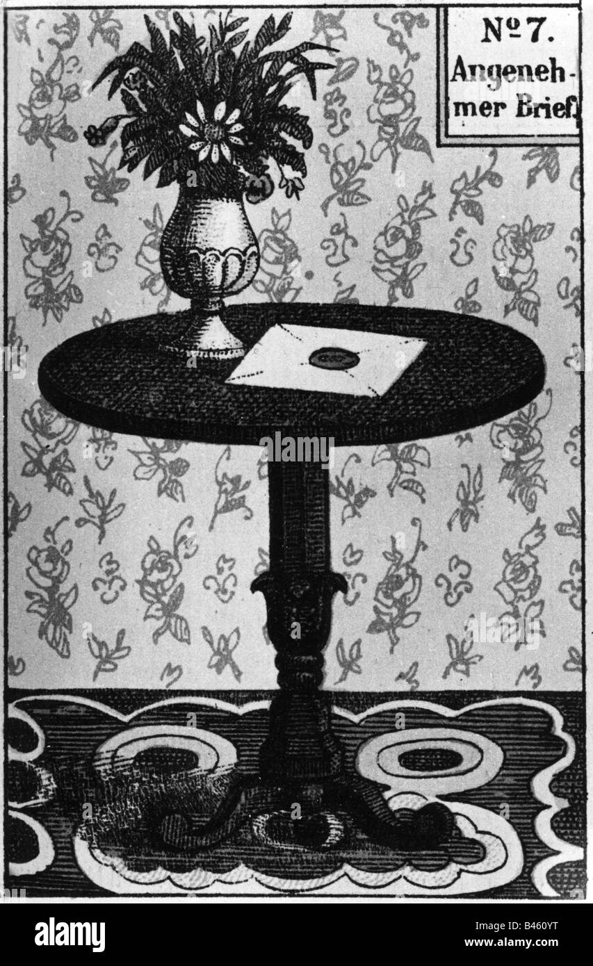 Superstizione, fortune dire, cartomanzia, carta, numero 7, Foto Stock