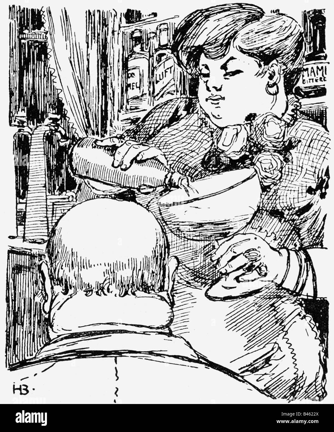 Alcol, birra, caricatura, 'Berliner Weiße with...', disegno di Hans Baluschek (1870 - 1935), , Foto Stock