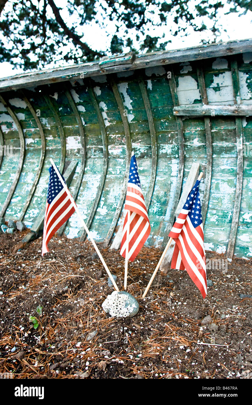 Un memoriale ai marinai perduti presso il club in barca nel porto di Ludlow, Washington Foto Stock