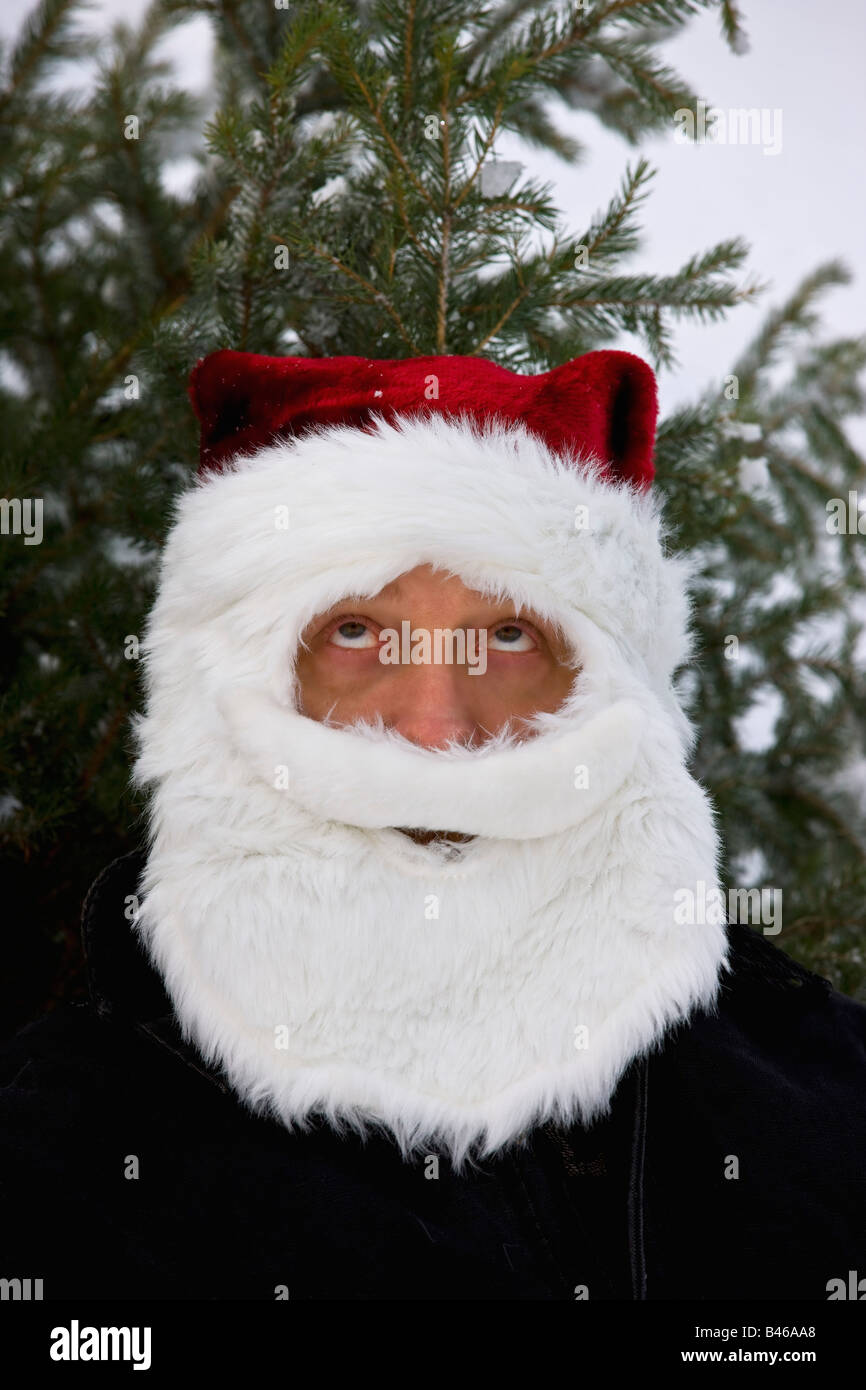 Uomo vestito da Babbo Natale Foto Stock