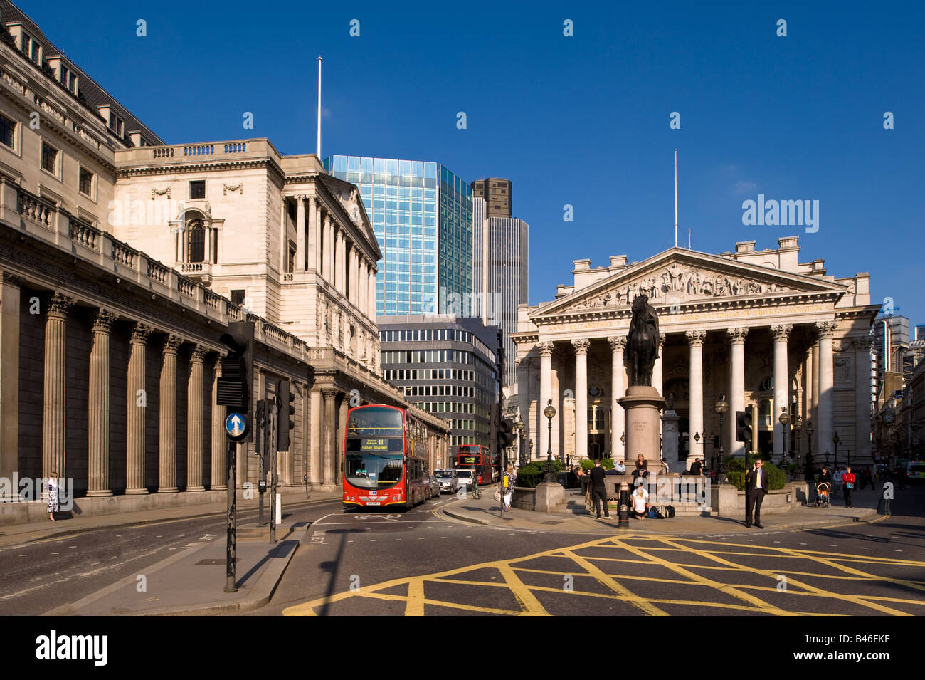 Banca di Inghilterra e Royal Stock Exchange City di Londra London Regno Unito Foto Stock