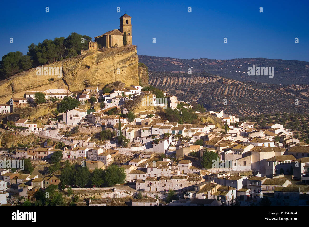 Panoramica del villaggio, Montefrio, Andalusia, Spagna Foto Stock