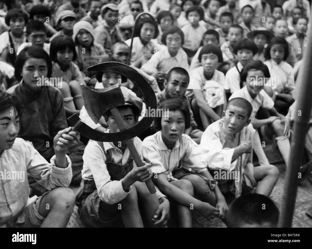 Geografia / viaggio, Cina, persone, bambini cinesi durante una parata, 1960s, Foto Stock
