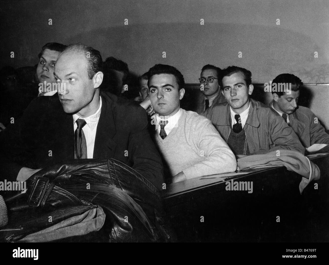 Istruzione, studenti, studenti durante la lezione in aula, Università di Monaco, 1960s, Foto Stock