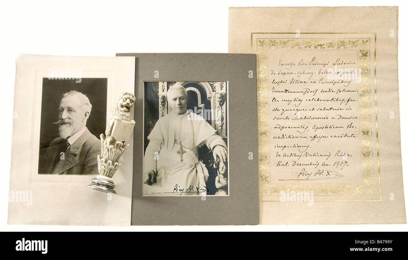 Papa Pio X - un sigillo personale, Ivory e argento con il manico a