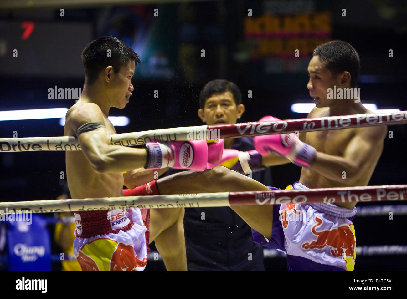 Thai boxe Lumpinee Stadium di Bangkok in Thailandia Foto Stock