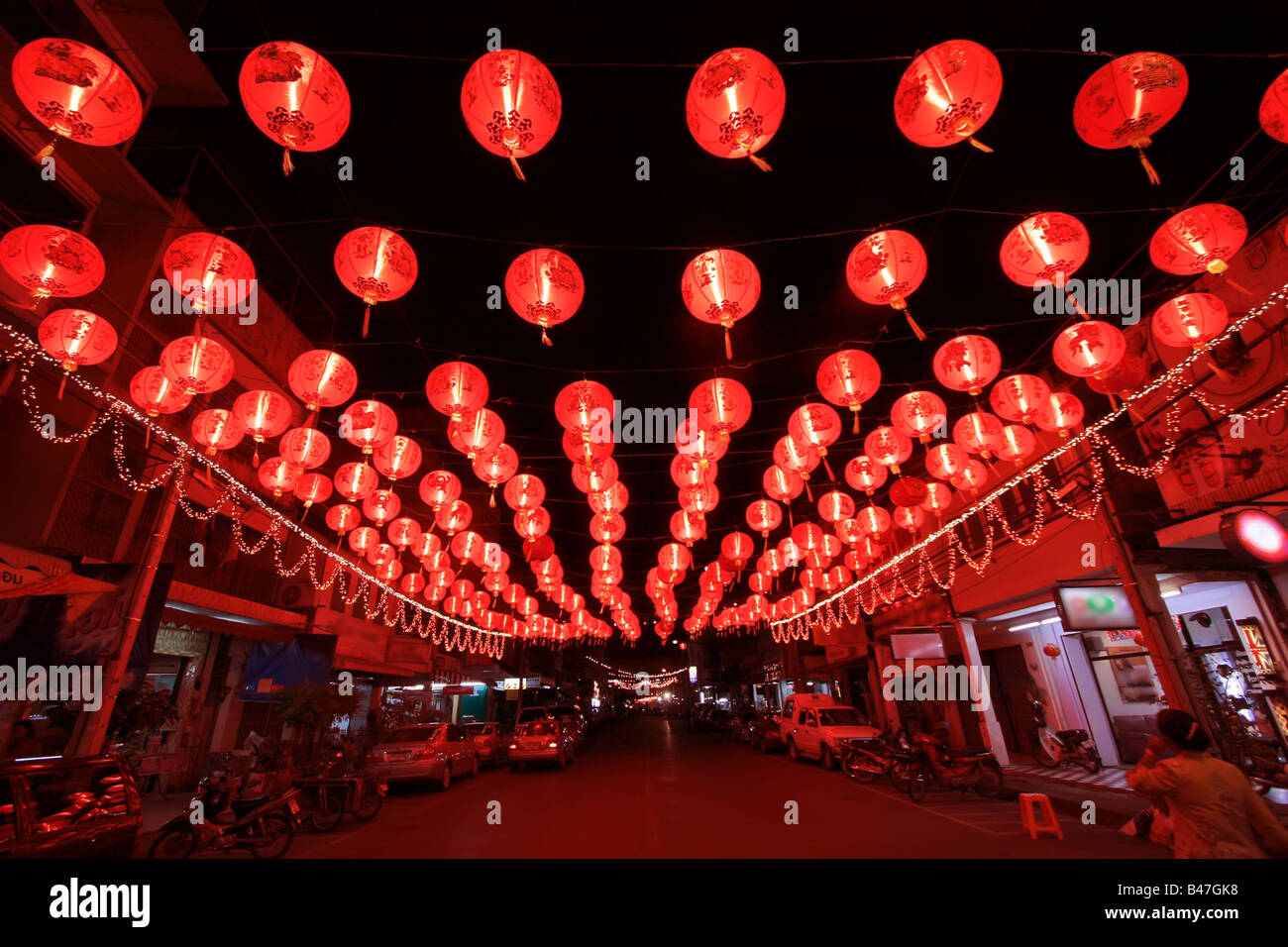La celebrazione del capodanno cinese aveva yai street Thailandia Foto Stock