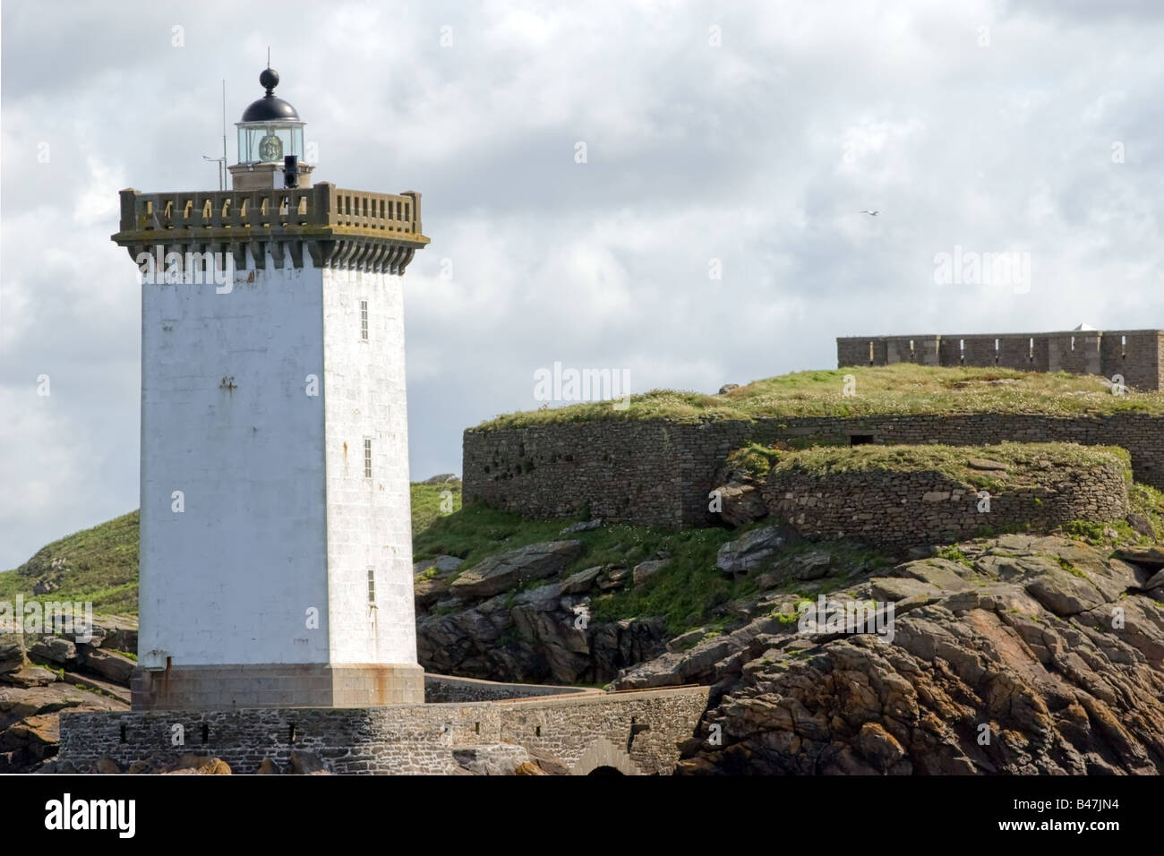 Kermorvan lighthouse Francia Bretagna Foto Stock