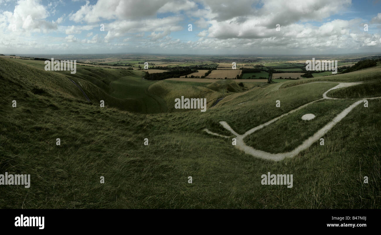 Una vista dal cavallo bianco di Uffington Foto Stock