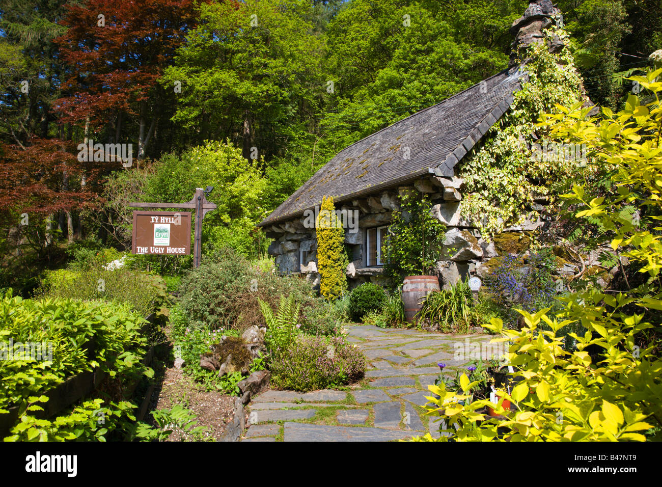 Il brutto vicino casa Capel Curig Snowdonia nel Galles Foto Stock