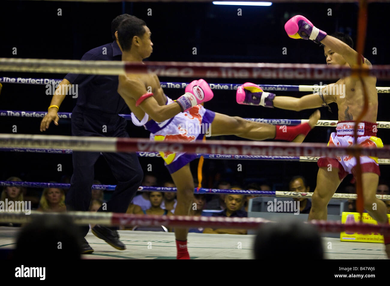 Thai boxe Lumpinee Stadium di Bangkok in Thailandia Foto Stock