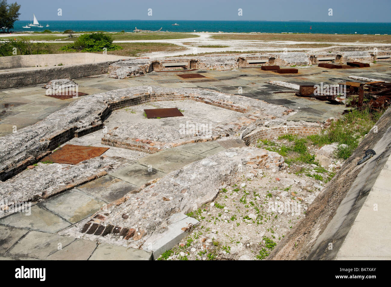 Gun emplacement di batteria di artiglieria a Fort Taylor, Key West ©Scott Downing 2005 Foto Stock