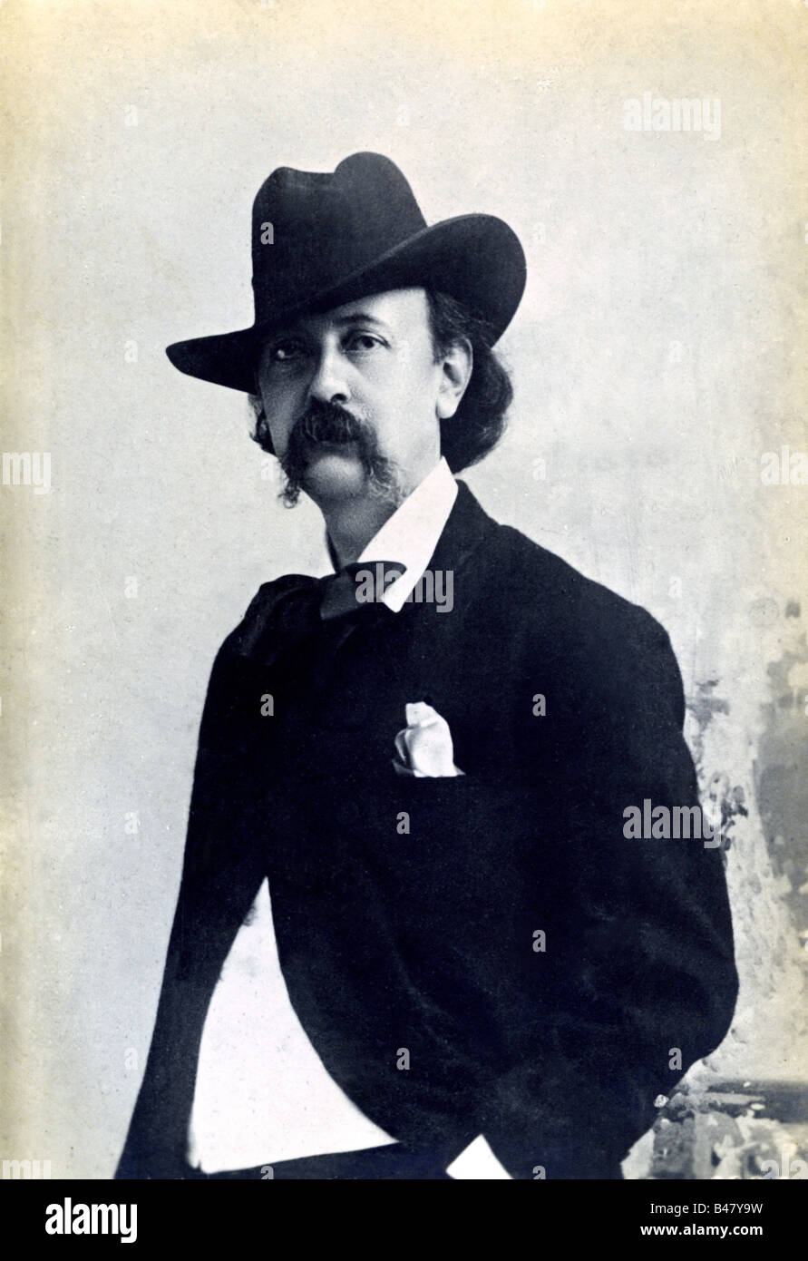 Rapisardi, Mario, 25.2.1844 - 4.1.1912, autore/scrittore italiano, mezza lunghezza, cartolina fotografica, Italia, circa 1890, Foto Stock