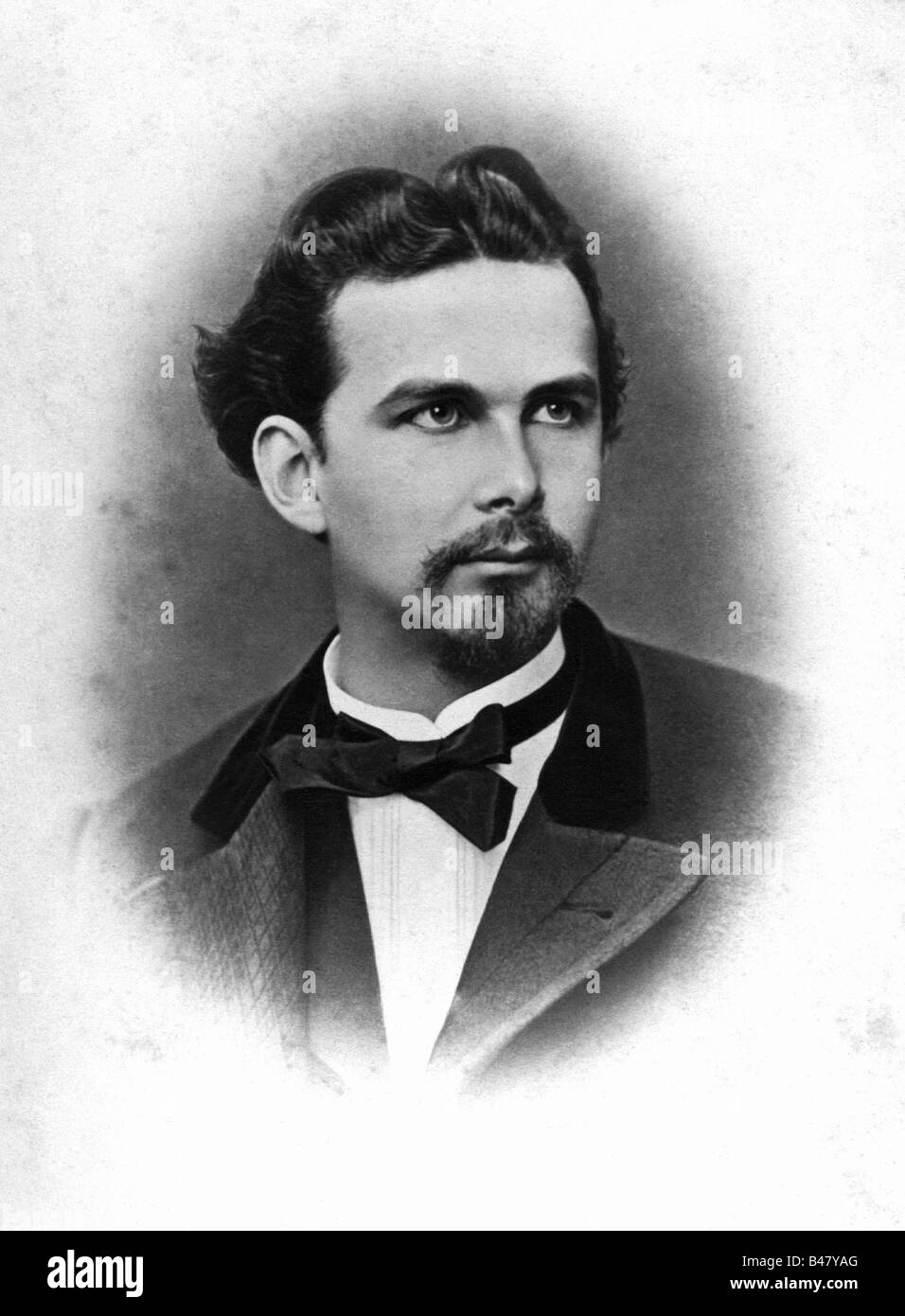 Ludwig II, 25.8.1845 - 13.6.1886, Re di Baviera 10.3.1864 - 13.6.1886, ritratto, fotografia, 19th secolo, Foto Stock