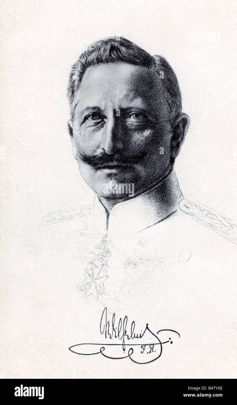 Guglielmo II, 27.1.1859 - 4.6.1941, imperatore tedesco 15.6.1888 - 9.11.1918, ritratto, incisione, cartolina, circa 1890, , Foto Stock