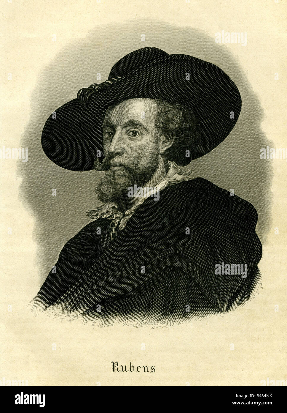 Rubens, Pietro Paolo, 28.6.1577 - 30.5.1640, pittore olandese, ritratto con cappello, acciaio, incisione del XIX secolo, l'artista del diritto d'autore non deve essere cancellata Foto Stock