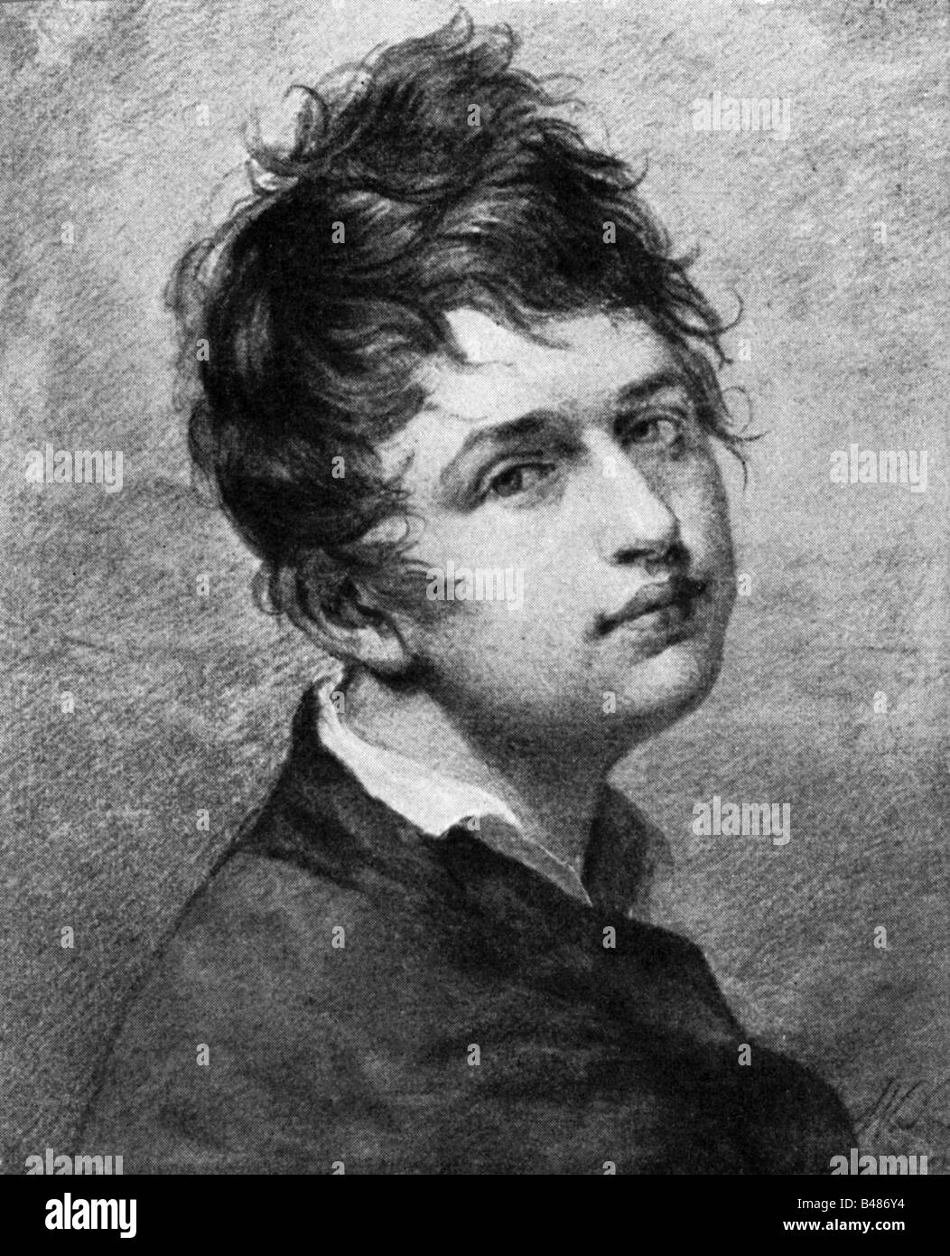 Brentano, Clemens 9.11.1778 - 28.7.1842, autore/scrittore tedesco, ritratto, disegno di Wilhelm Schadow, 1805, Foto Stock