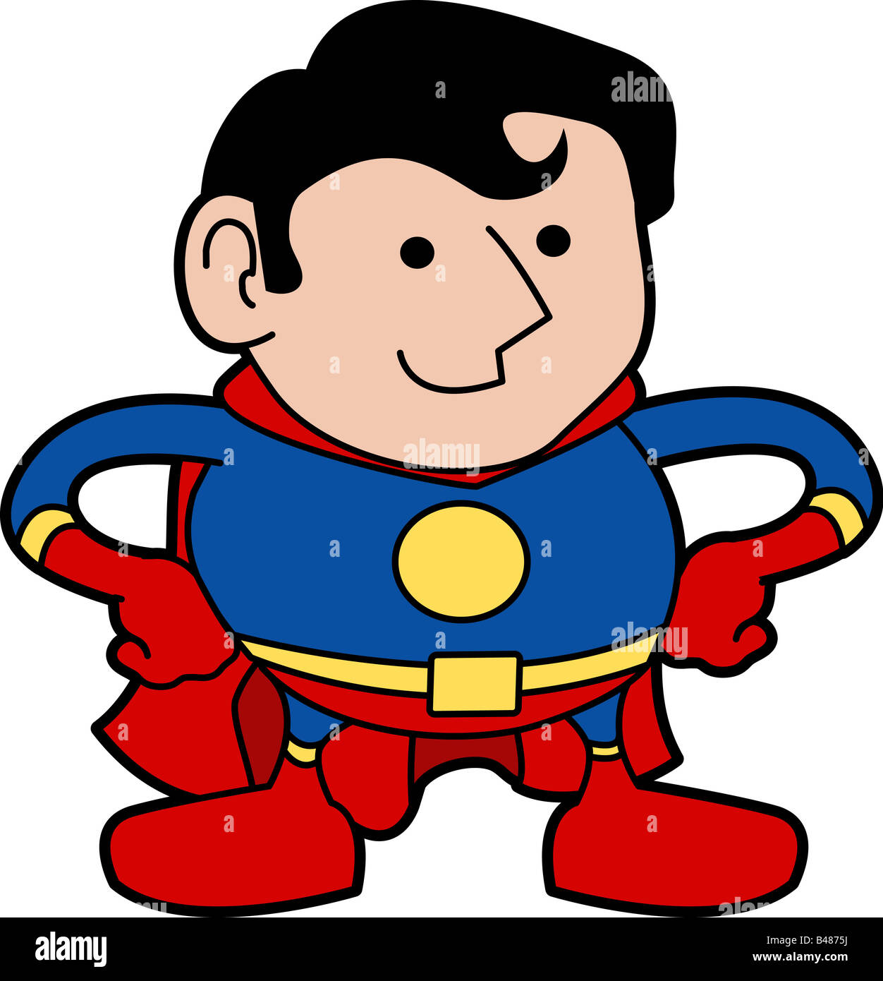 Illustrazione del supereroe maschio in super hero costume Foto Stock