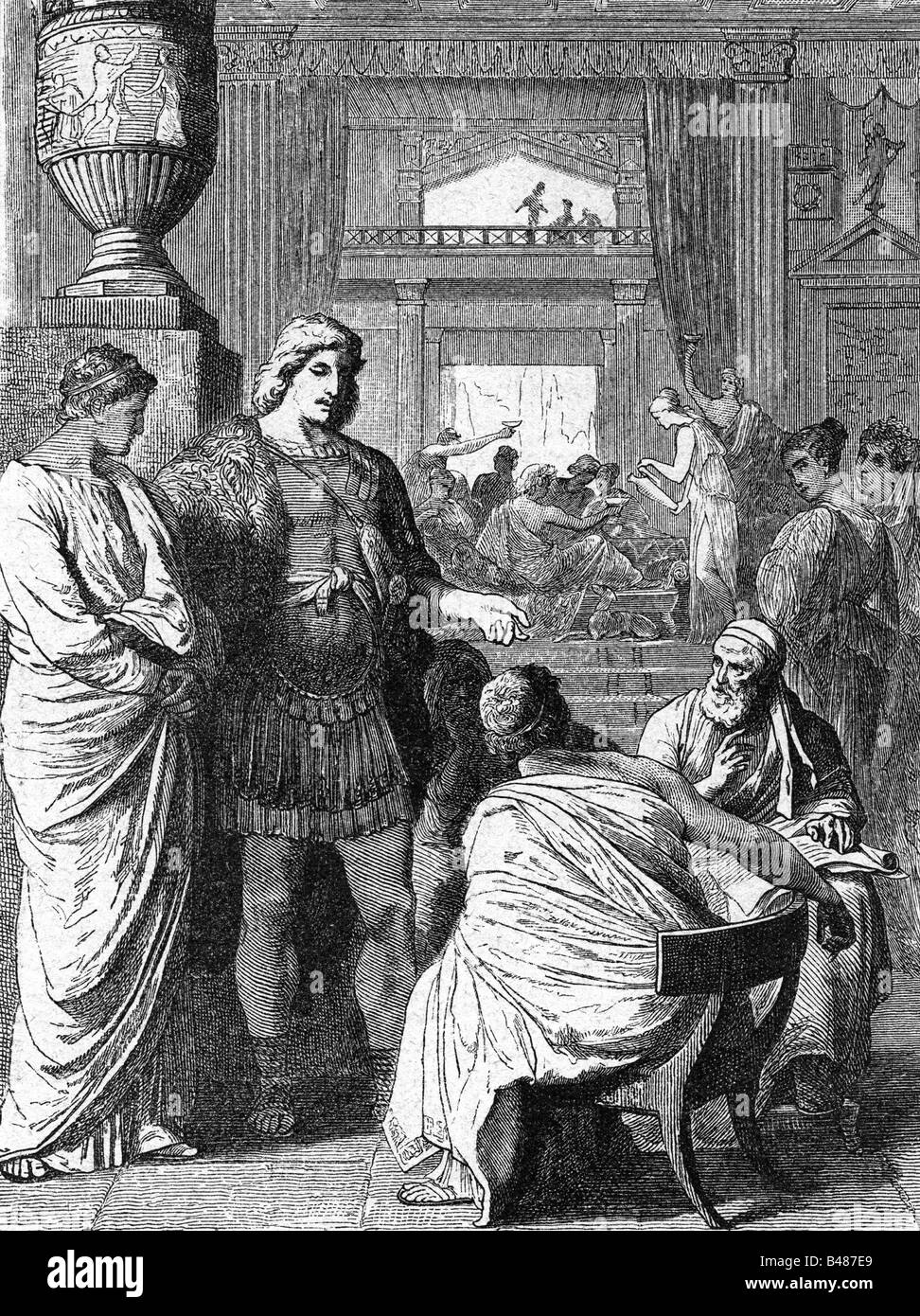 Arminius (Hermann), circa 17 a.C. - circa 21 d.C., dopo aver ospite a Roma, incisione storica del legno, 19th secolo, Foto Stock