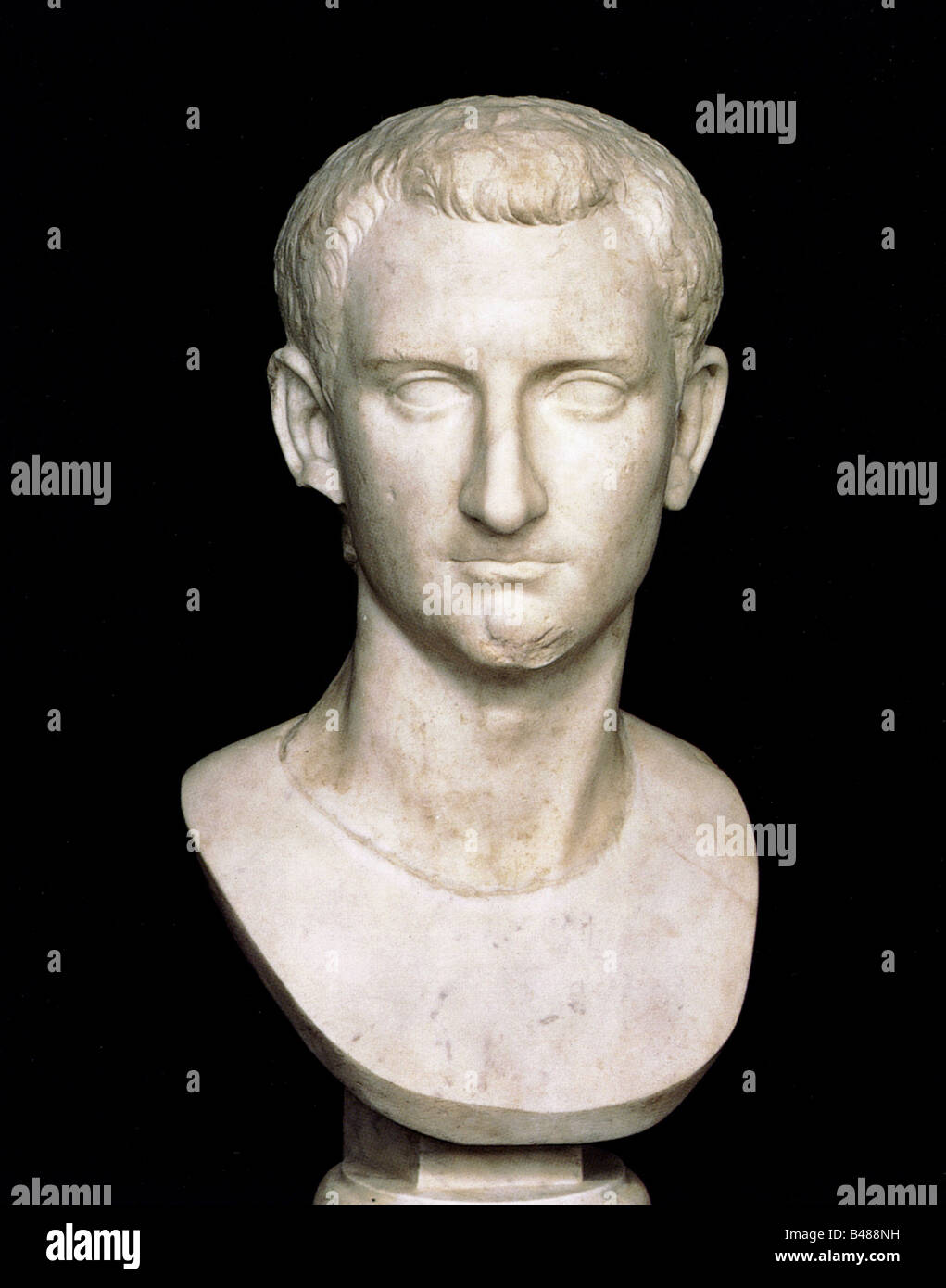 Caligula (Gaio Giulio Cesare Germanico) 12 - 24.1.41 a.C., imperatore romano 16.3.37 - 24.1.41, ritratto, busto, marmo, Museo Capitolino, Roma, , Foto Stock