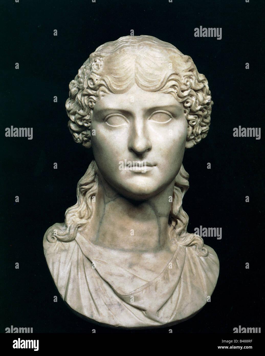 Agripina il Vecchio (Vipania Arippina), 14 a.C. - 33 d.C., nobildonna romana, ritratto, busto, 1st sec. a.C., marmo, Museo Capitolino, Roma, Collezione Albani, Foto Stock
