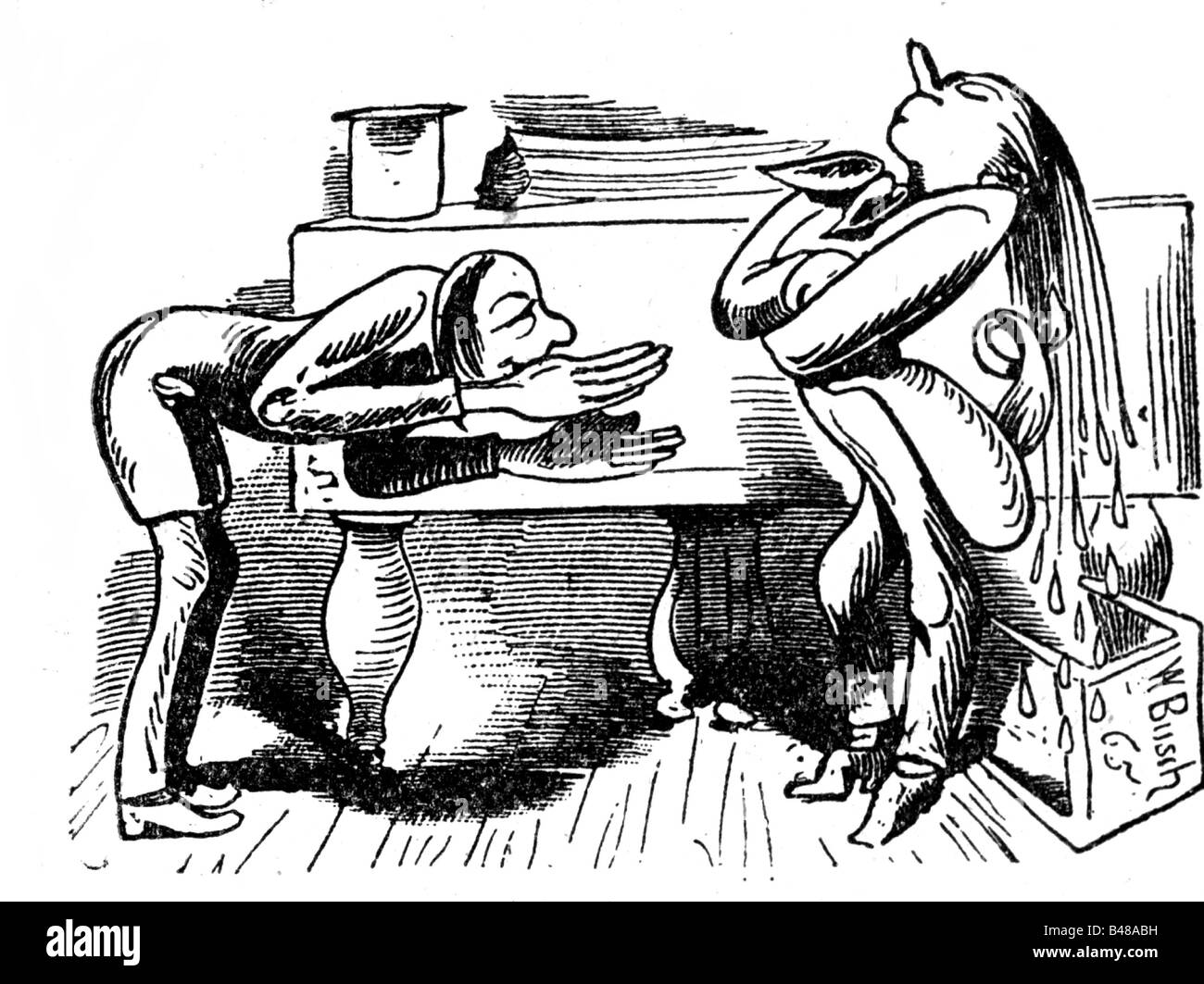 Busch, Wilhelm, 15.4.1832 - 9.1.1908, pittore tedesco e cassetto, lavoro, sequenza, tempi al piano forte, l'immagine 15: Bravo - bravissimo, artista del diritto d'autore non deve essere cancellata Foto Stock