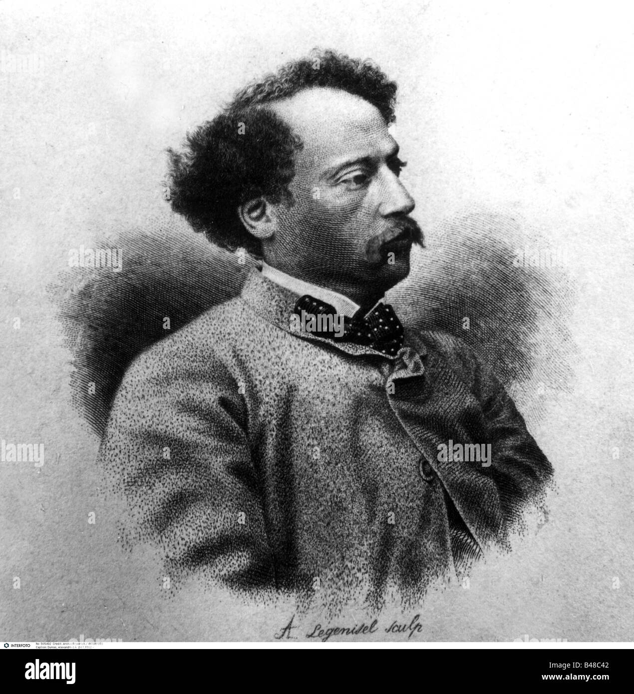 Dumas, Alexandre, pere, 24.7.1802 - 5.12.1870, scrittore francese, ritratto, , Foto Stock