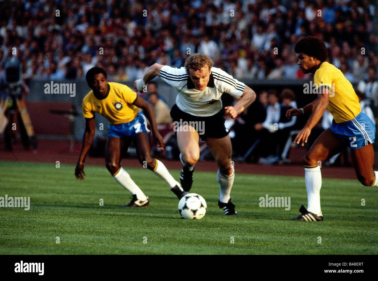 Sport / Sport, calcio, calcio, partita internazionale, Germania contro Brasile (1:2) a Stoccarda, Germania, 19.5.1981, Foto Stock