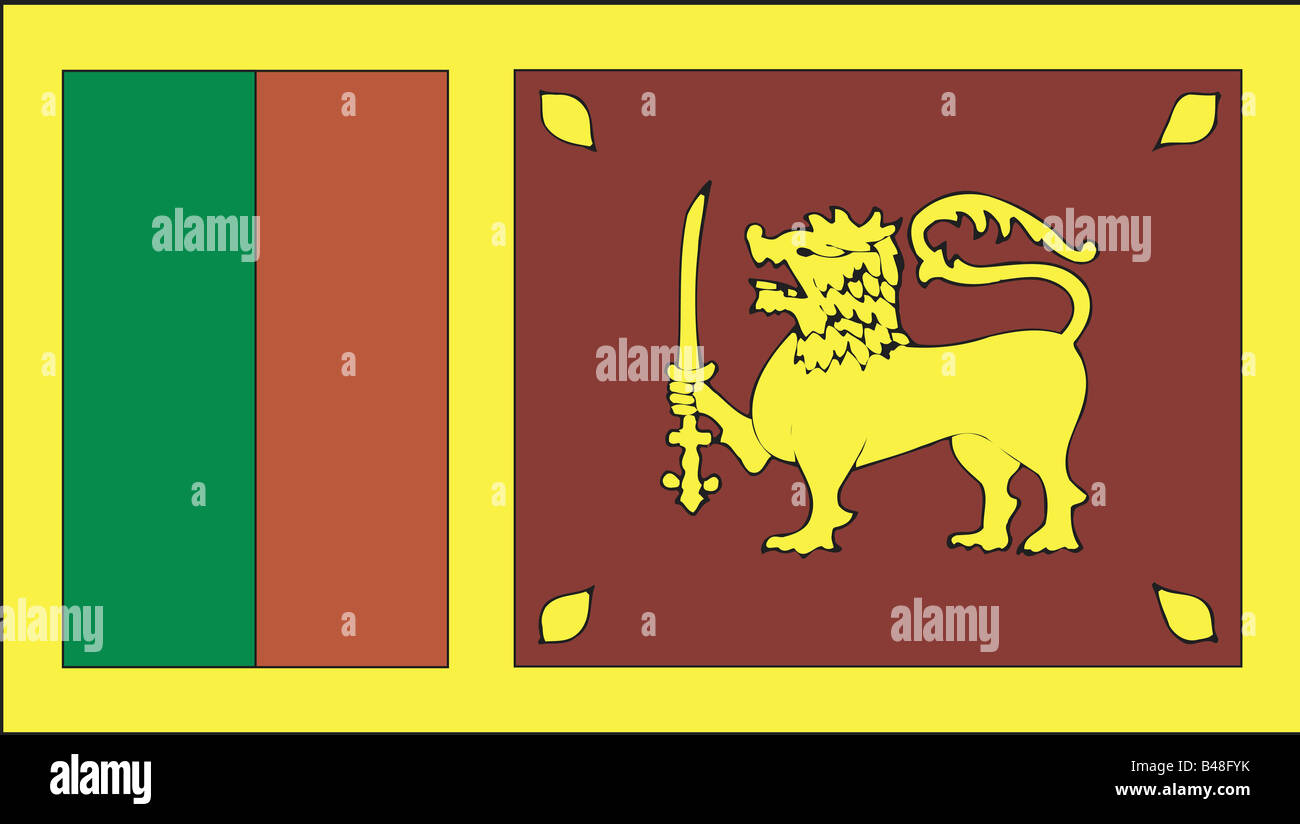 Araldica, emblema, Sri Lanka, bandiera nazionale, introdotto: 7.9.1978, Additional-Rights-Clearance-Info-Not-Available Foto Stock